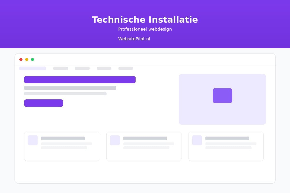 Technische Installatie website voorbeeld voor ZZP